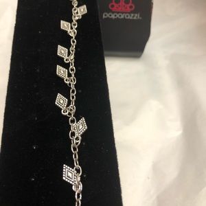 Silver diamond charm paparazzi bracelet